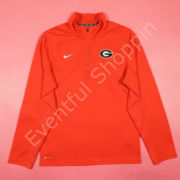 Nike Georgia Bulldogs 1/4 Zip Sideline Pullover in Red Size Small - Picture 2 of 8
